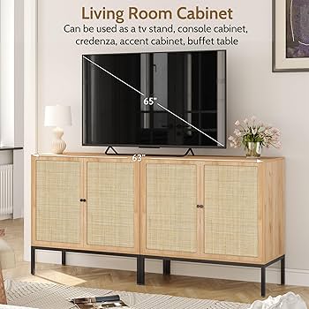 Amazon.com: Yechen Set of 2 Rattan Sideboard Cabinets with